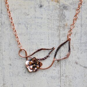 copper flower necklace