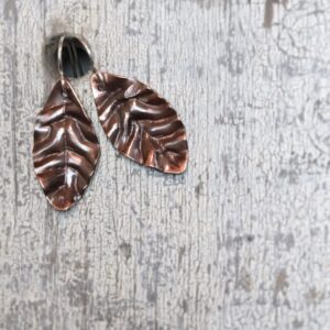 copper leaves earring