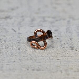 copper ring zig zag interlock