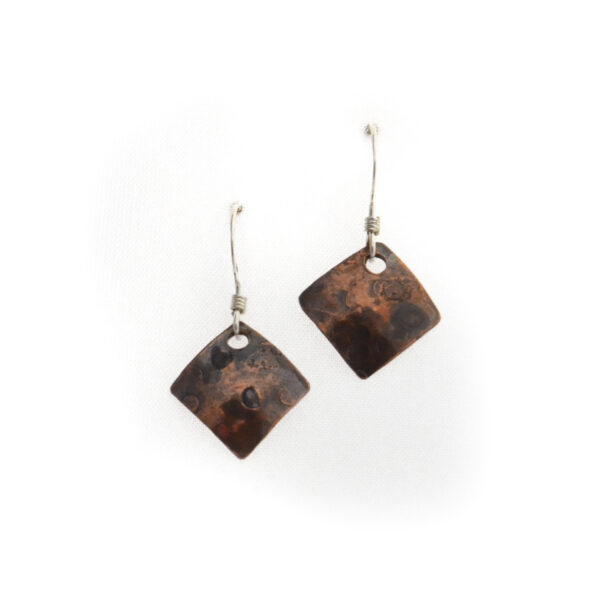 copper square earrings