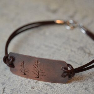 copper tree silhouette bracelet