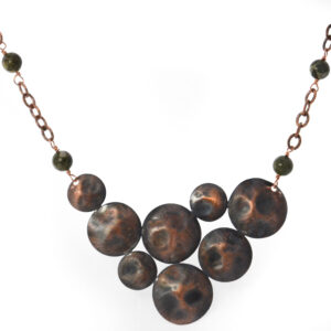 rustic copper circles necklace