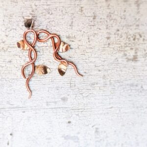 twisted vine copper and bronze earrings