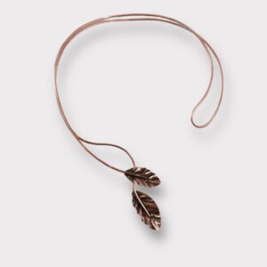 Asymmetrical Leaf Neckwire made of Copper