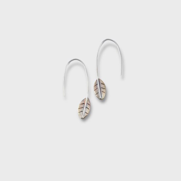 Brass Leaf Threader Earring Short