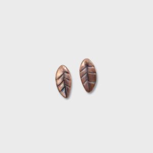 Copper Leaf Stud Earrings