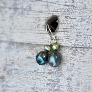 blue and green pearl earrings