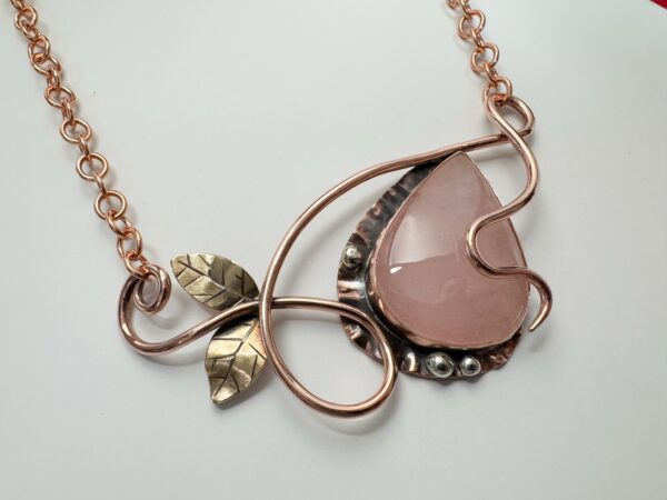 Rose Quartz Teardrop Necklace - Image 4