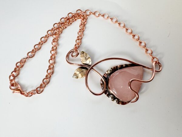 Rose Quartz Teardrop Necklace - Image 2