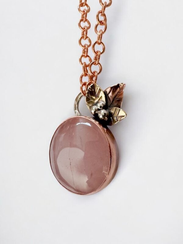 Rose Quartz Round Pendant - Image 3