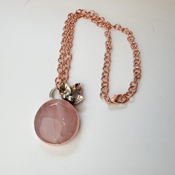 Rose Quartz Round Pendant - Image 2