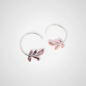 Copper Leaf Hoop Earrings