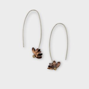mini echinacea flower threader earrings