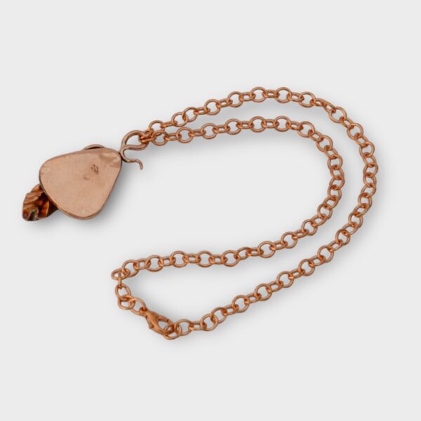 picture jasper copper leaf necklace back